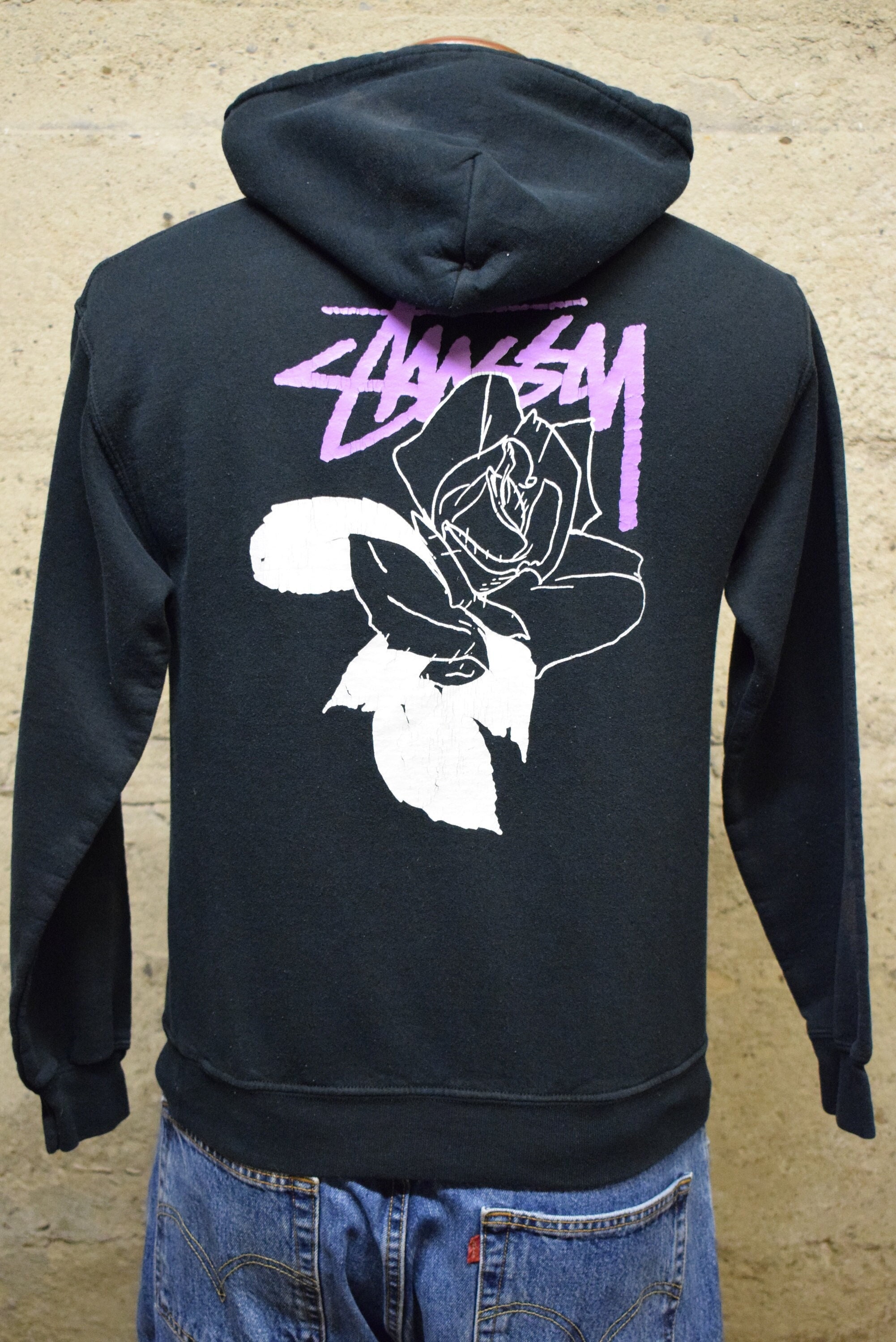 Vintage Stussy Monogram Hoodie Sweater Size: US S 