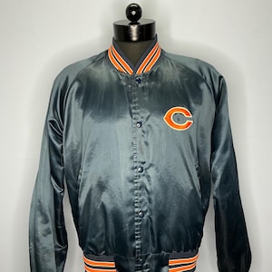 Vintage Chicago Bears NFL Football Satin Bomber Jacket 90’s Large
