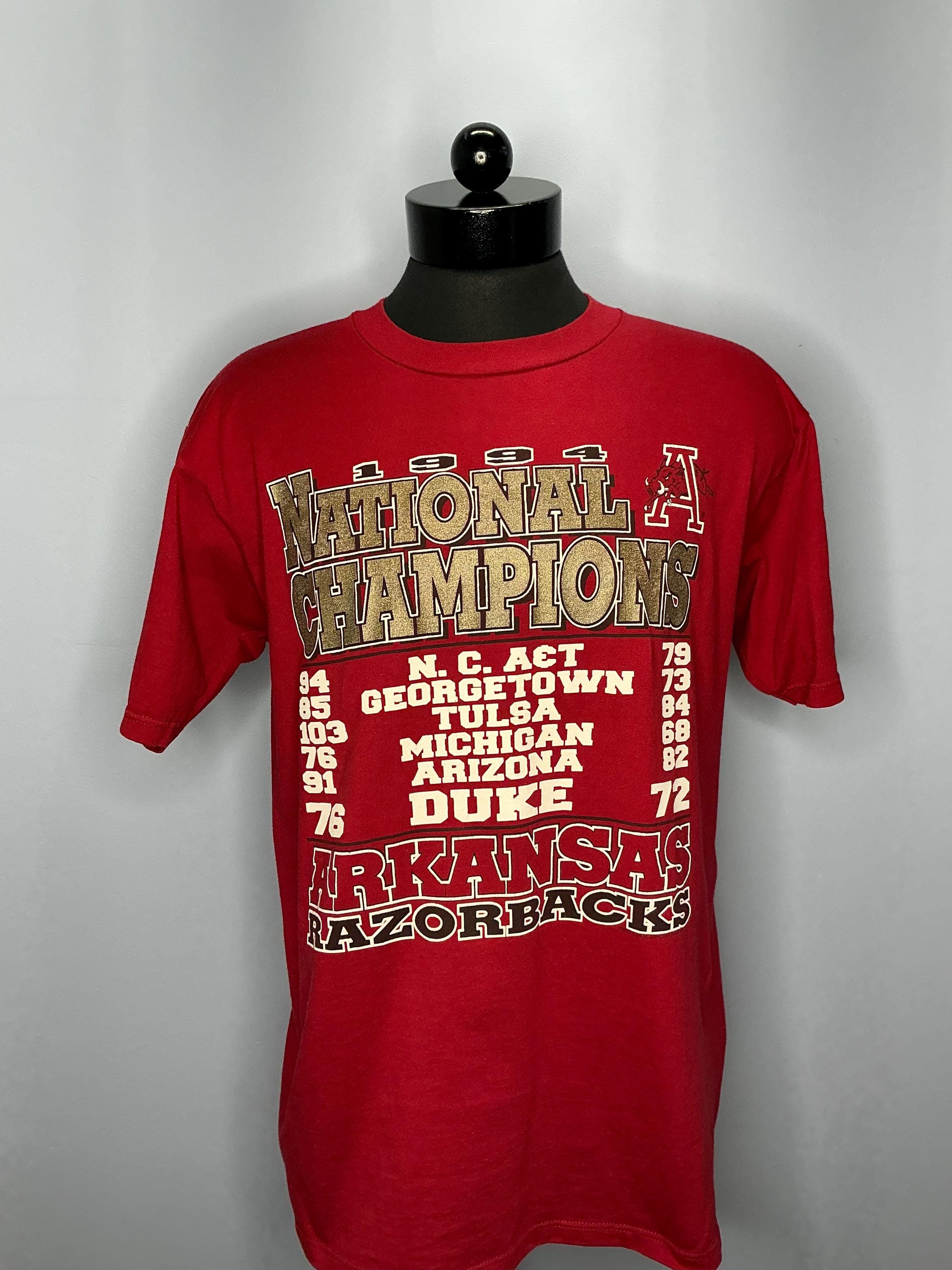Vintage Arkansas Razorbacks 1994 National Champions USA Made T 