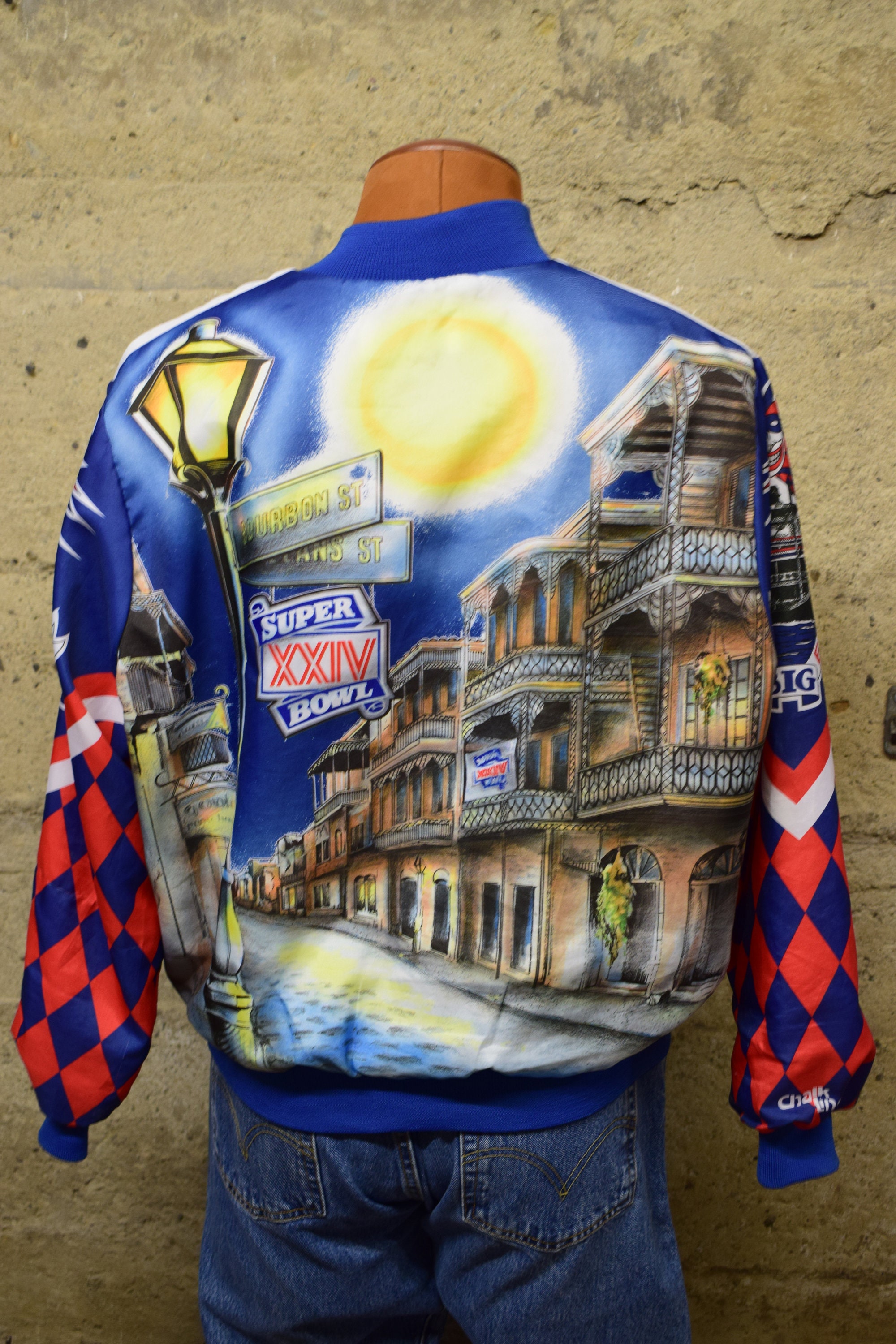 古着 80's 1989 USA製 Chalk Line NFL スーパーボウル Vintage Super Bowl XXIV Chalkline Satin NFL Bomber Jacket