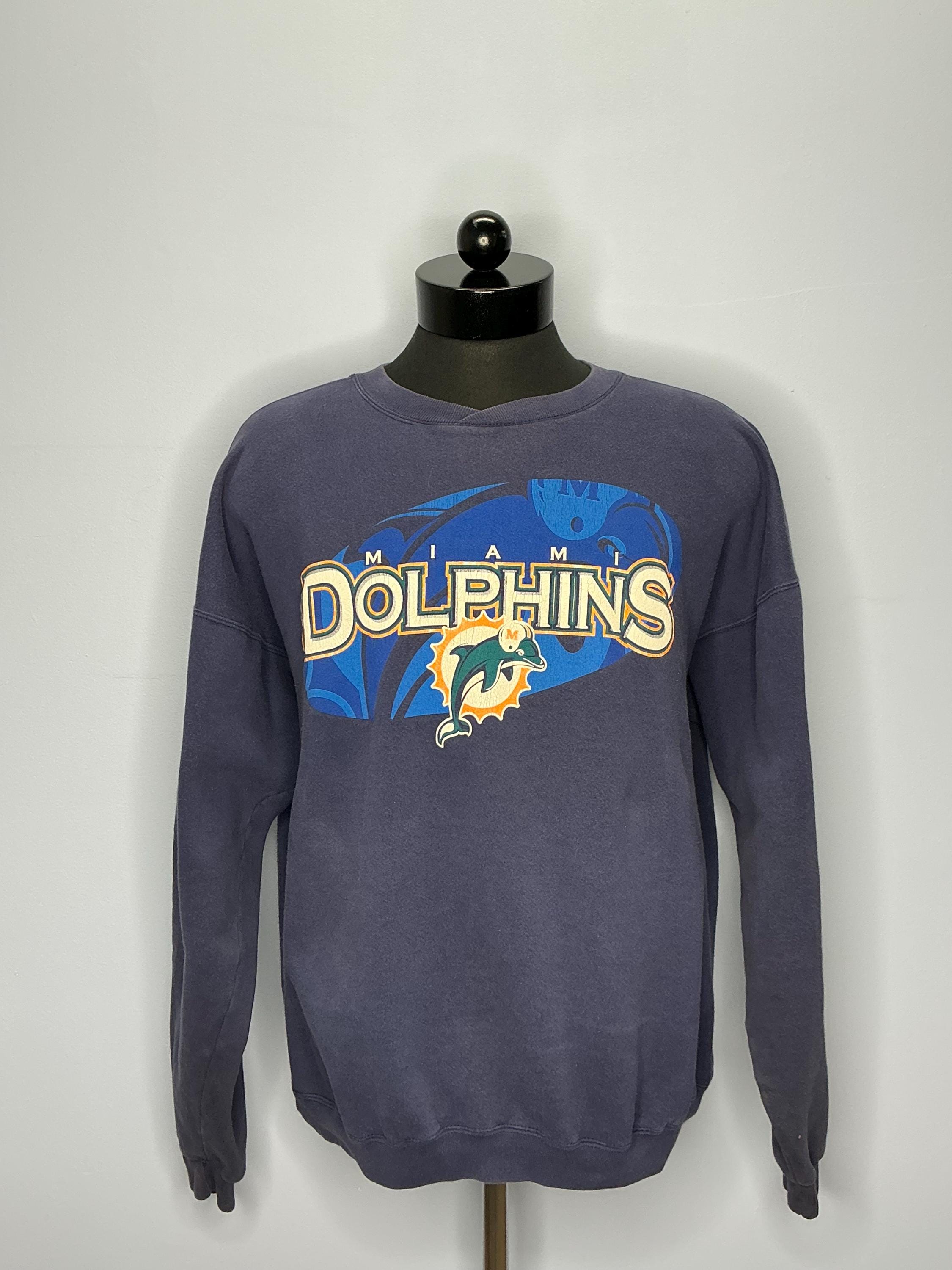 Vintage Miami Dolphins NFL Blue Starter Logo Pullover Sweatshirt