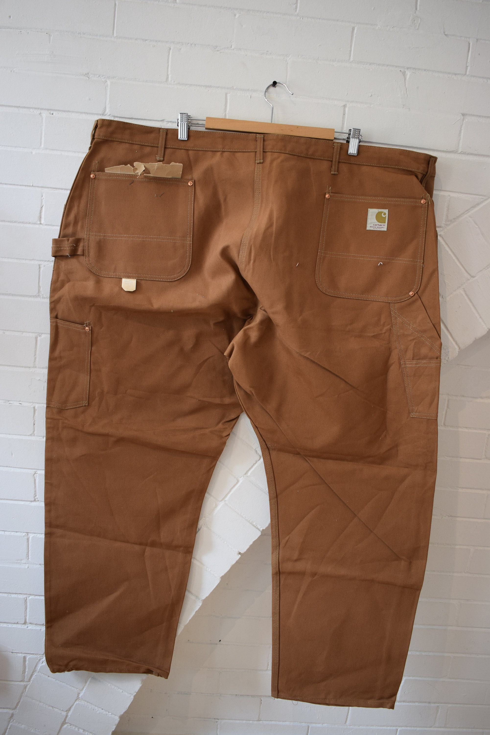 1960's Carhartt Double Knee Display Jean Brown Duck 54X32 62 Wide