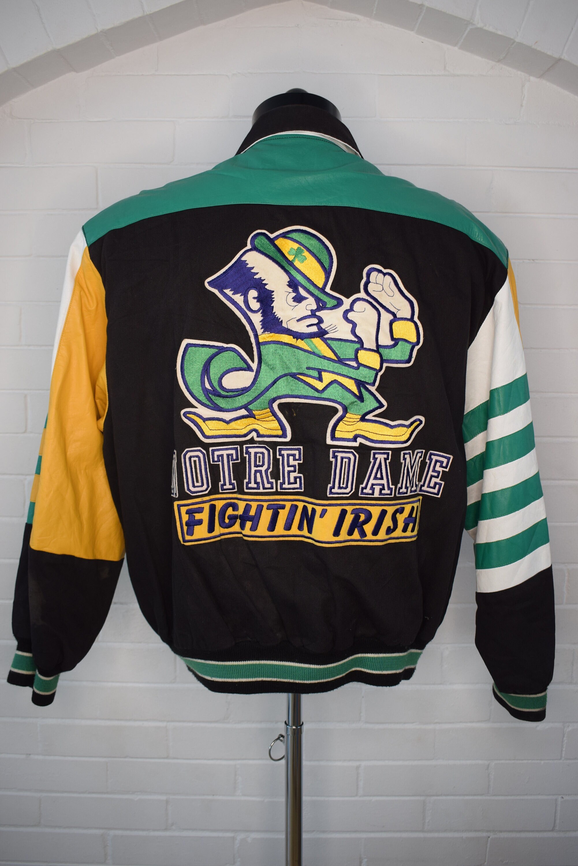 Vintage JH Notre Dame Fighting Irish Leather Varsity Jacket 90 s Large Etsy Ireland