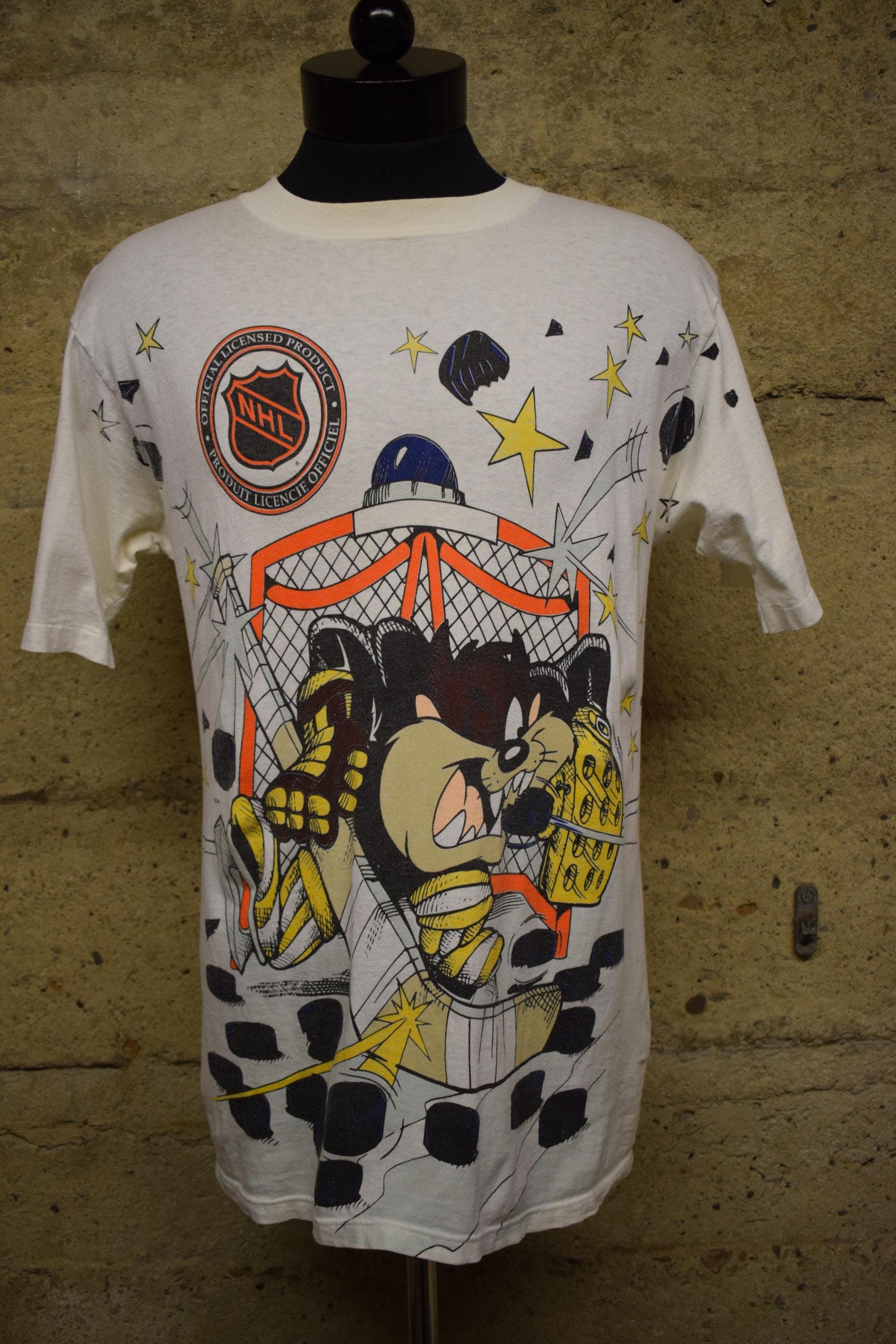 Vintage Taz Detroit Red Wings Looney Tunes Hockey T-shirt 90's