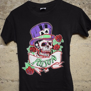 Vintage Poison Concert T Shirt 1987 Dragging The Cat Across America Tour XL