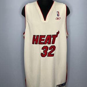 Vintage Reebok Stitched #32 Miami Heat SHAQUILLE O&#39;NEAL Basketball Jersey 90&#39;s 2XL