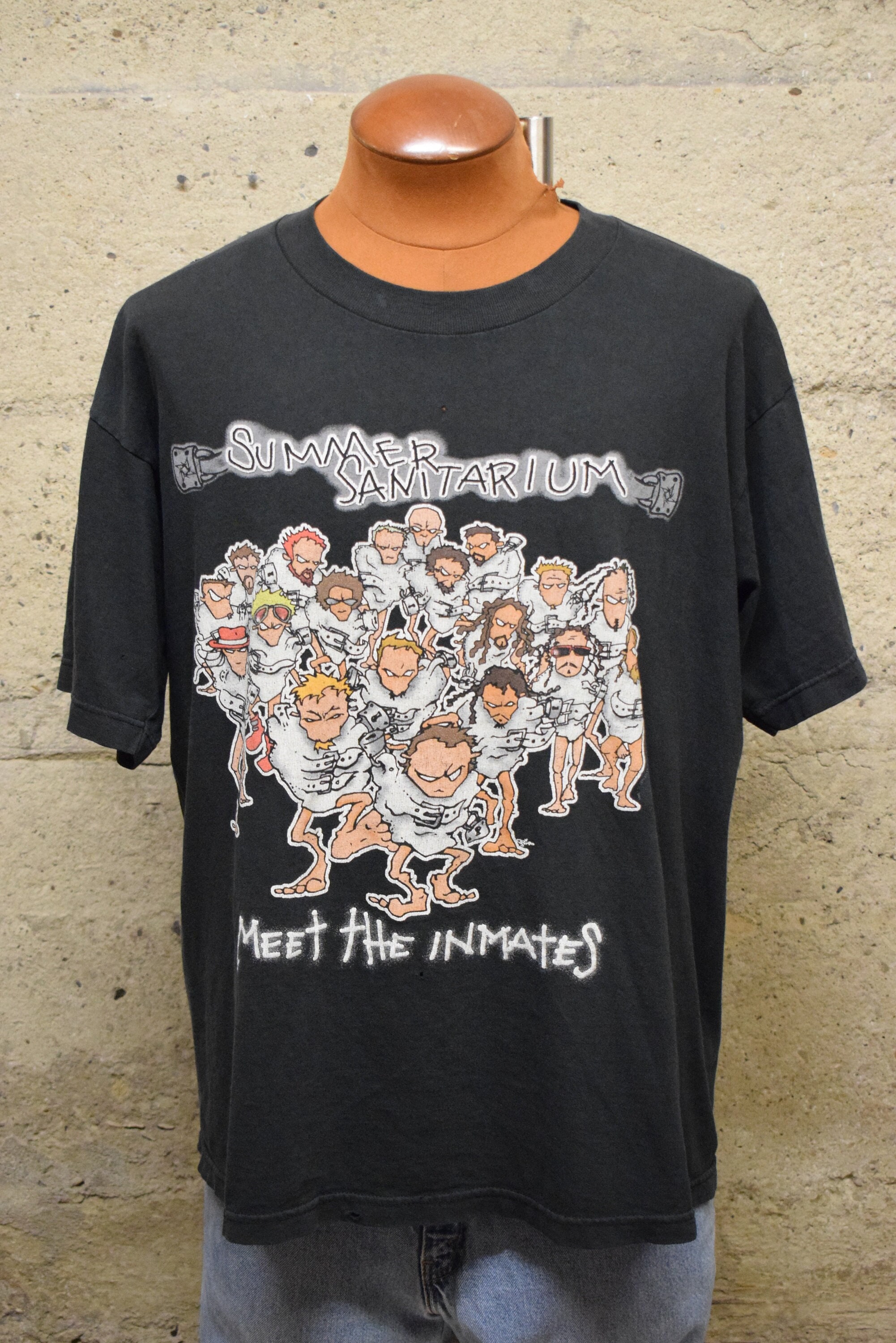 Vintage Summer Metallica Korn System of A Down Black T-shirt 2000