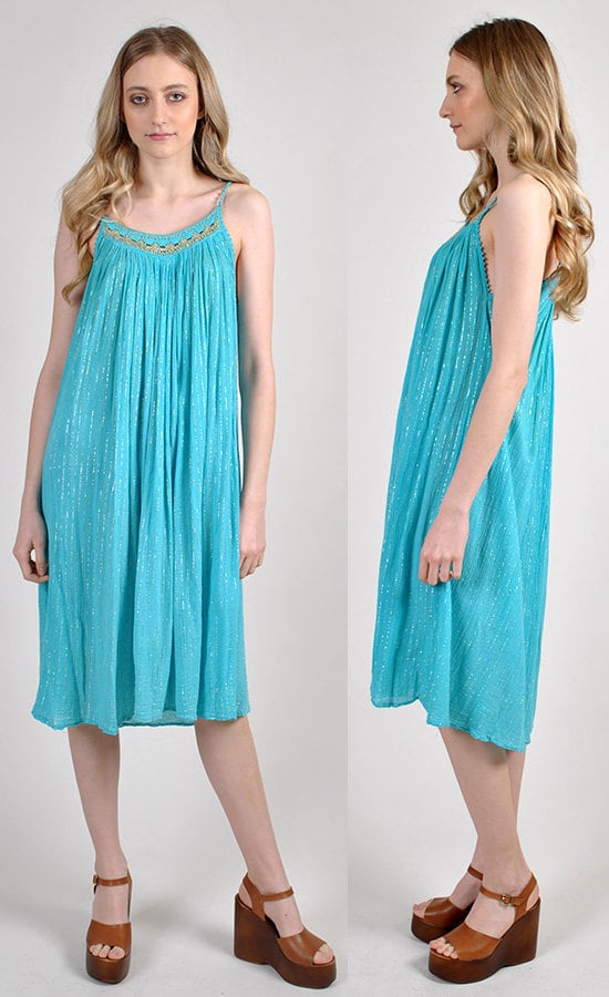 beautiful vintage blue gauze summer dress H13 Etsy