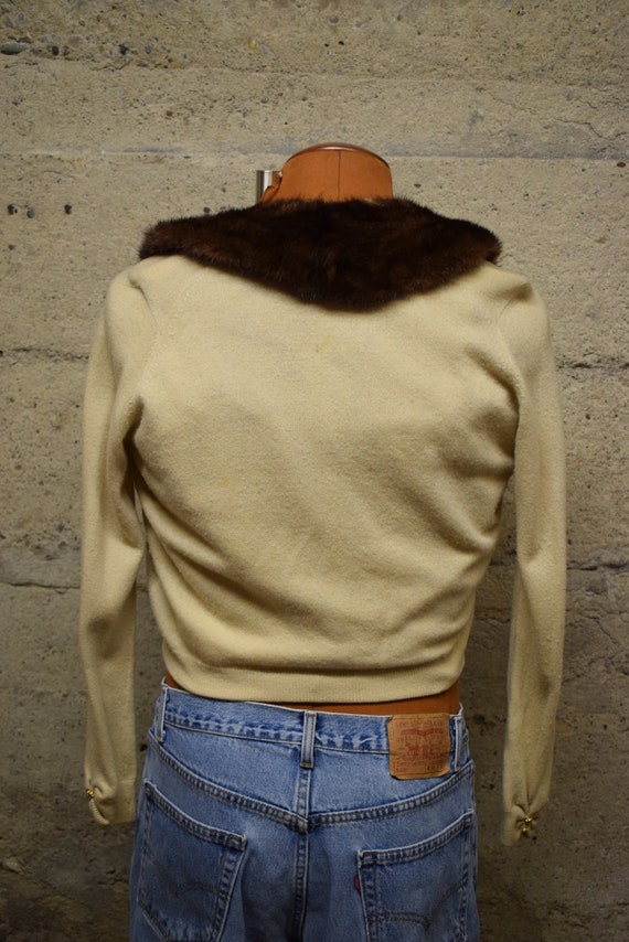 Vintage 1950's Hadley Cashmere & Mink Collar Swea… - image 2