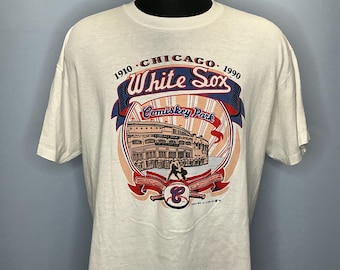 Vintage 1990 Chicago White Sox Comiskey Park 1910-1990 Trench MLB Baseball T-Shirt 90’s XXL