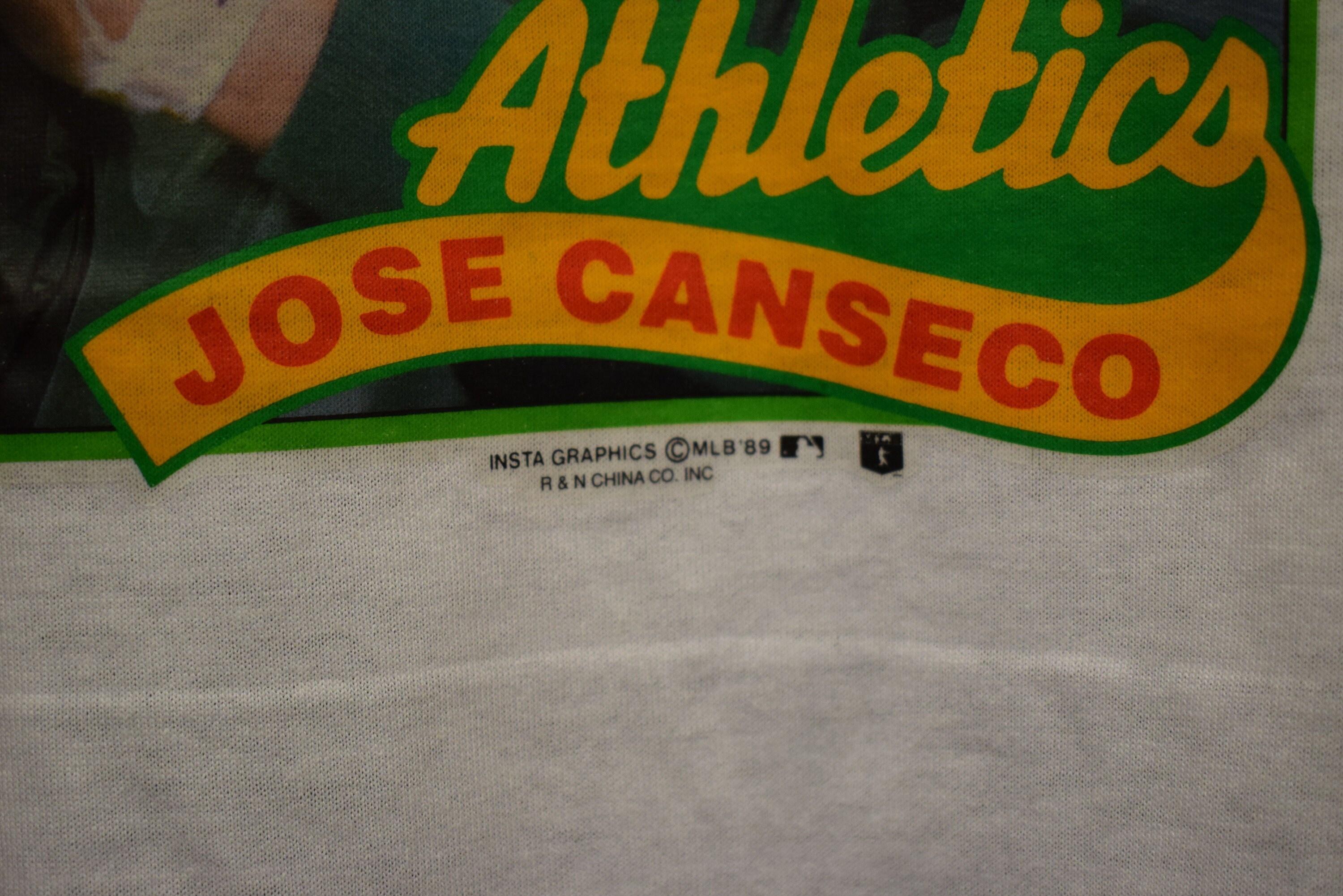 USA製 90s ヴィンテージ アスレチックス ホセ・カンセコ Tシャツ ヴィンテージ 1989 ホセ カンセコ オークランド アスレチックス