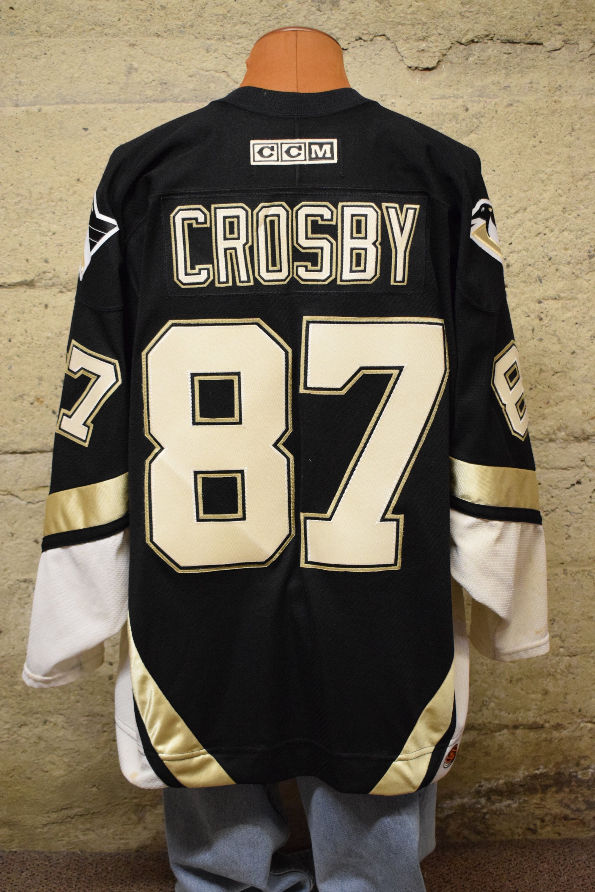 Men's Pittsburgh Penguins Sidney Crosby CCM Authentic Throwback Jersey -  Black