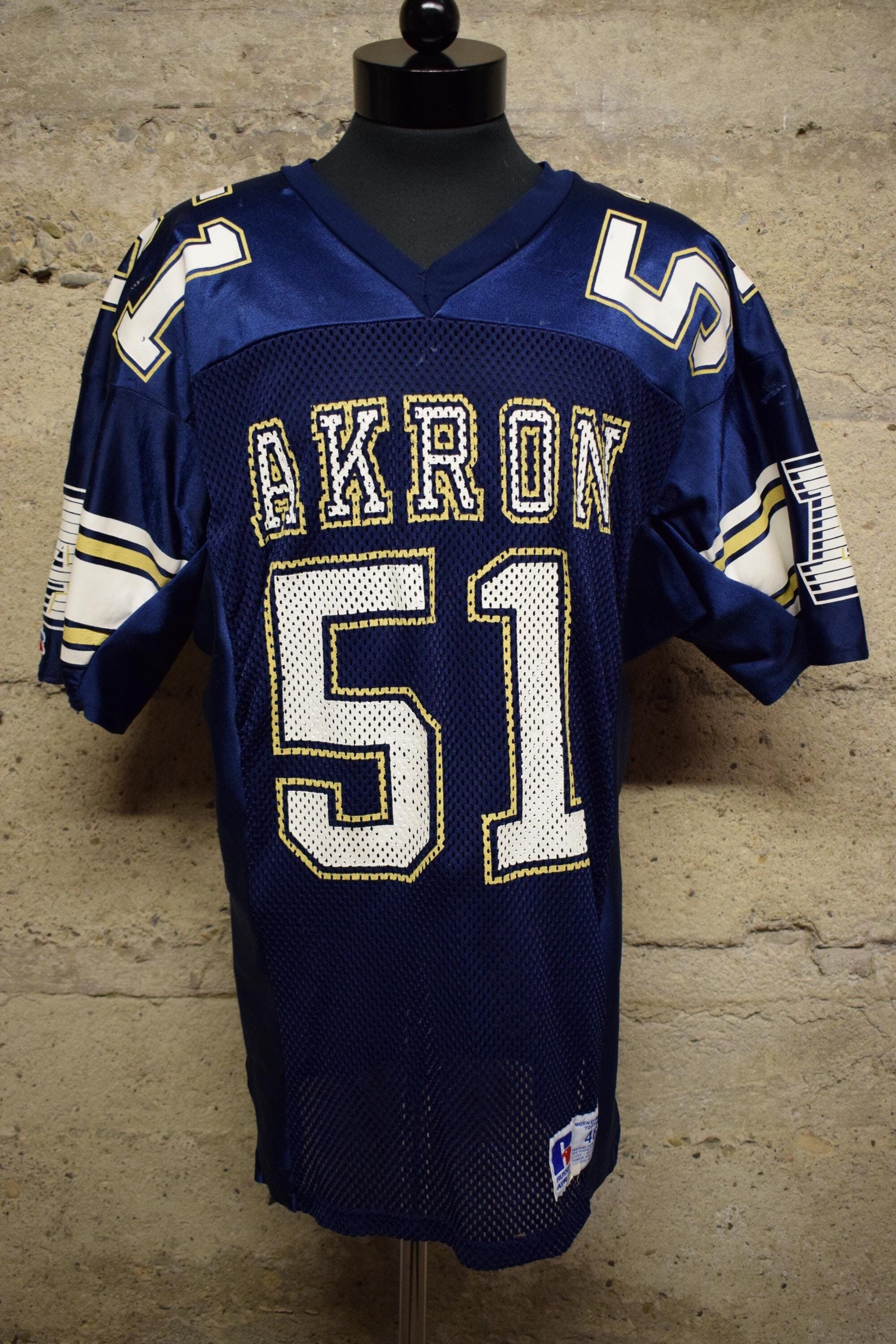 Vintage Akron Ohio Zips Russell Athletic Football Jersey 90's Size