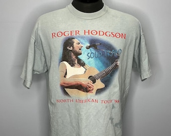 Camiseta vintage de Supertramp Roger Hodgson de la gira de conciertos en solitario de 1998, años 90, talla XL