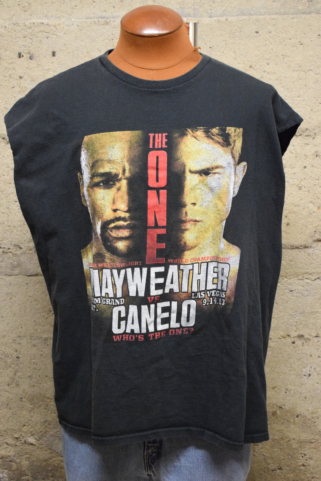 メイウェザー対カネロ 誰が勝つ？ カットノースリーブTシャツ XL