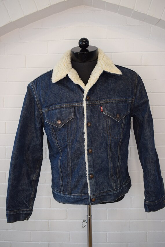 Vintage Levis Fur/Fleece/Sherpa Lined Denim Jean … - image 1