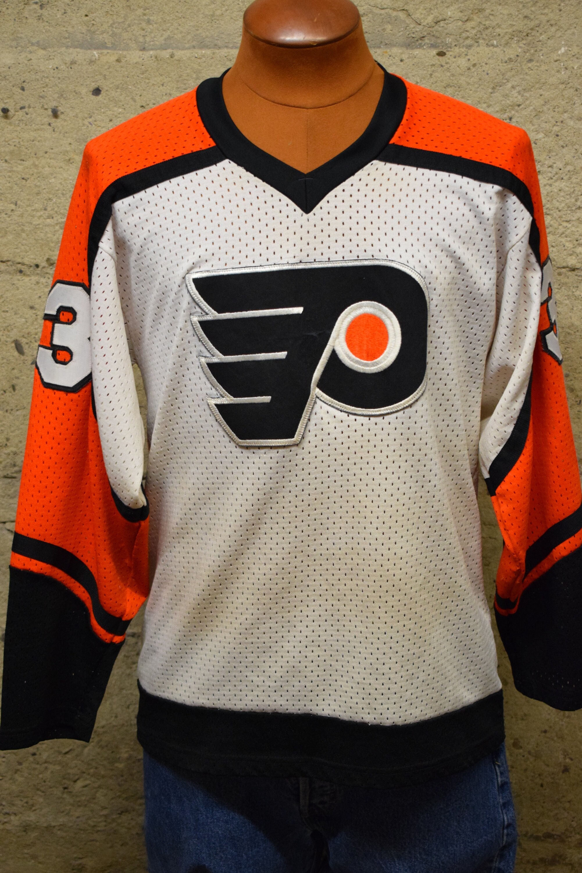 JOHN LeCLAIR Philadelphia Flyers 1997 CCM Throwback Away NHL Hockey Jersey  - Custom Throwback Jerseys