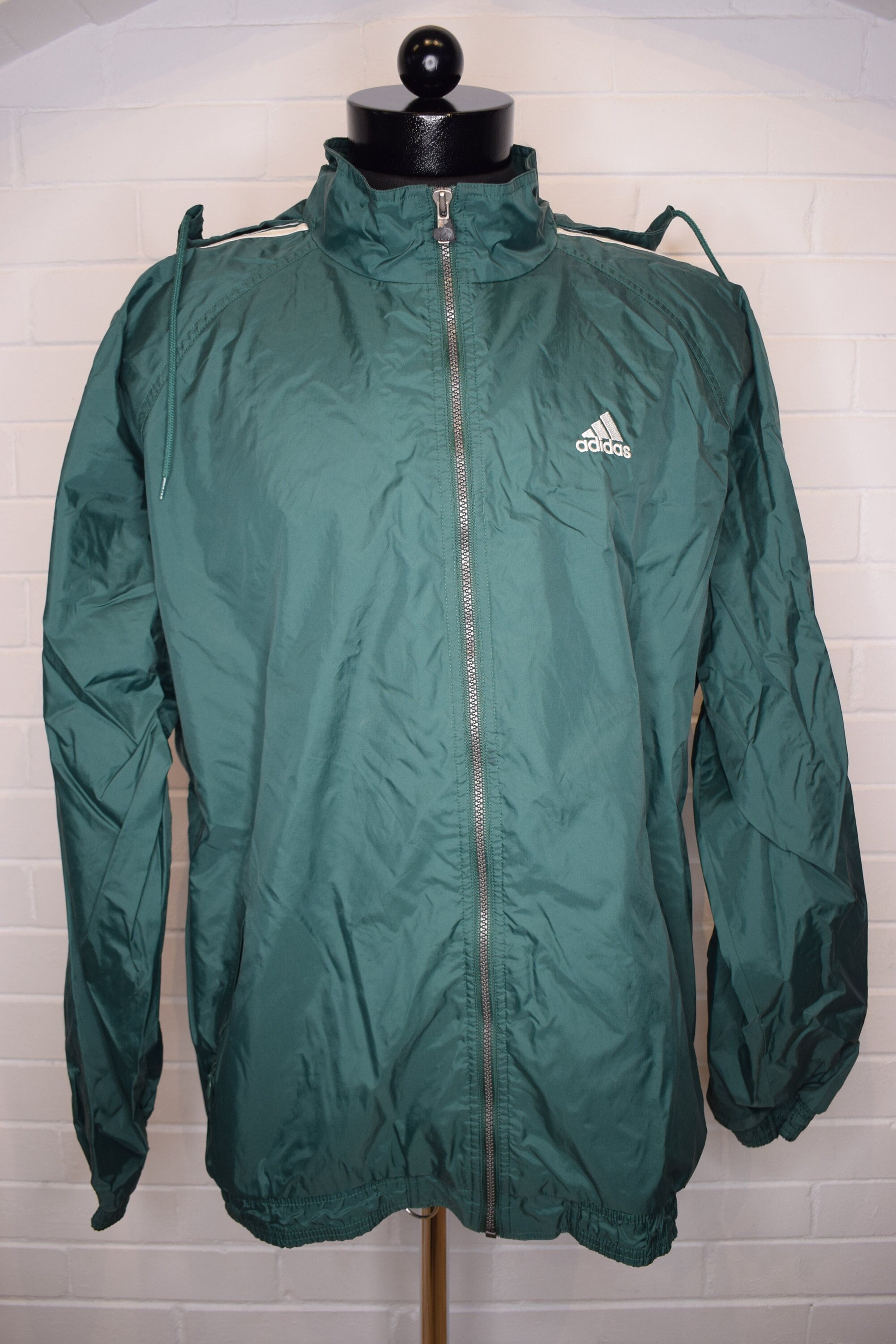 Adidas green windbreaker sale