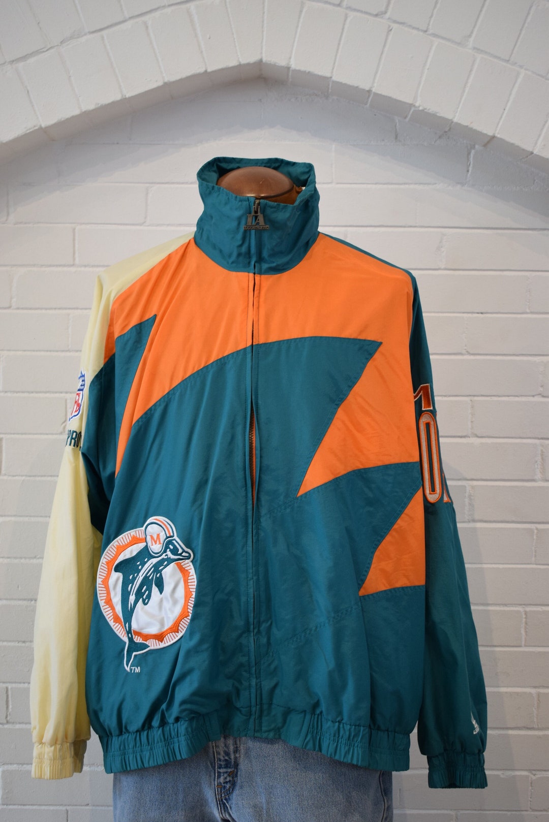 NFL Pro Line マイアミ・ドルフィンズ ジャケット XL Vintage Miami Dolphins Pro Line Logo Athletic Splash Jacket