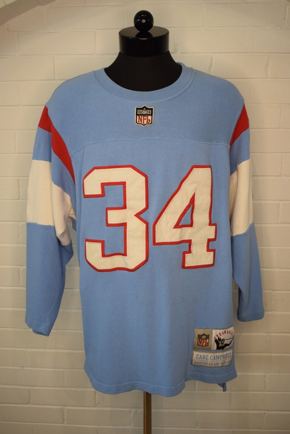 Vintage Sand Knit Earl Campbell Houston Oilers Football Jersey