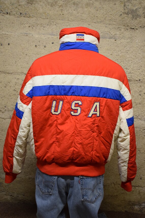 TOMLevi's 1984 USA ジャージ Vintage RARE Levi's 1984 Winter Olympic Team USA Jacket 80's