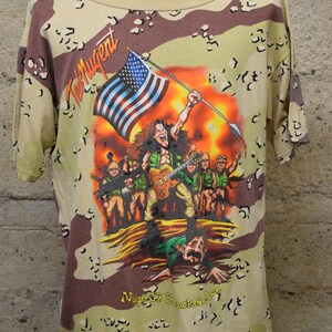Vintage Ted Nugent Nuge 03 Shock & Awe Camo Camouflage Tour Shirt X-Large