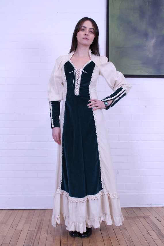 Vintage Velvet Gunne Sax Renaissance Prairie Dres… - image 3