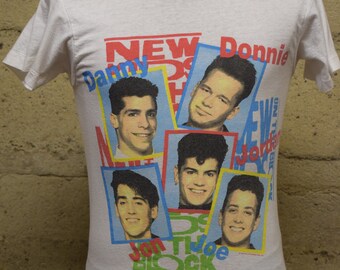 T-shirt NKOTB New Kids On The Block - Style Années 80 - Taille 2XL - Blanc - Neuf Sans étiquette