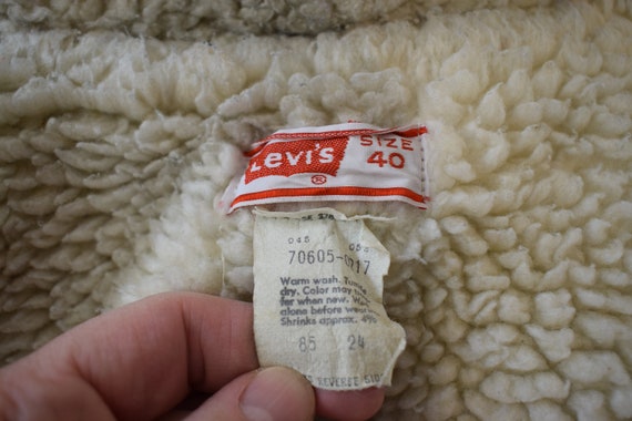Vintage Levis Fur/Fleece/Sherpa Lined Denim Jean … - image 3