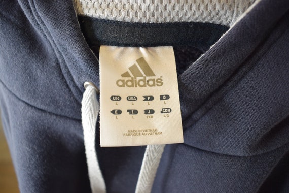 Vintage Adidas Grau Tag gemutliche Kapuzen groBes Logo Center Hoodie Sweatshirt Y2K Large Etsy