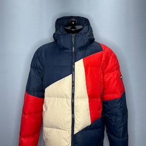 Vintage Tommy Hilfiger Color Block Down & Feathers Puffer Jacket 90’s XL
