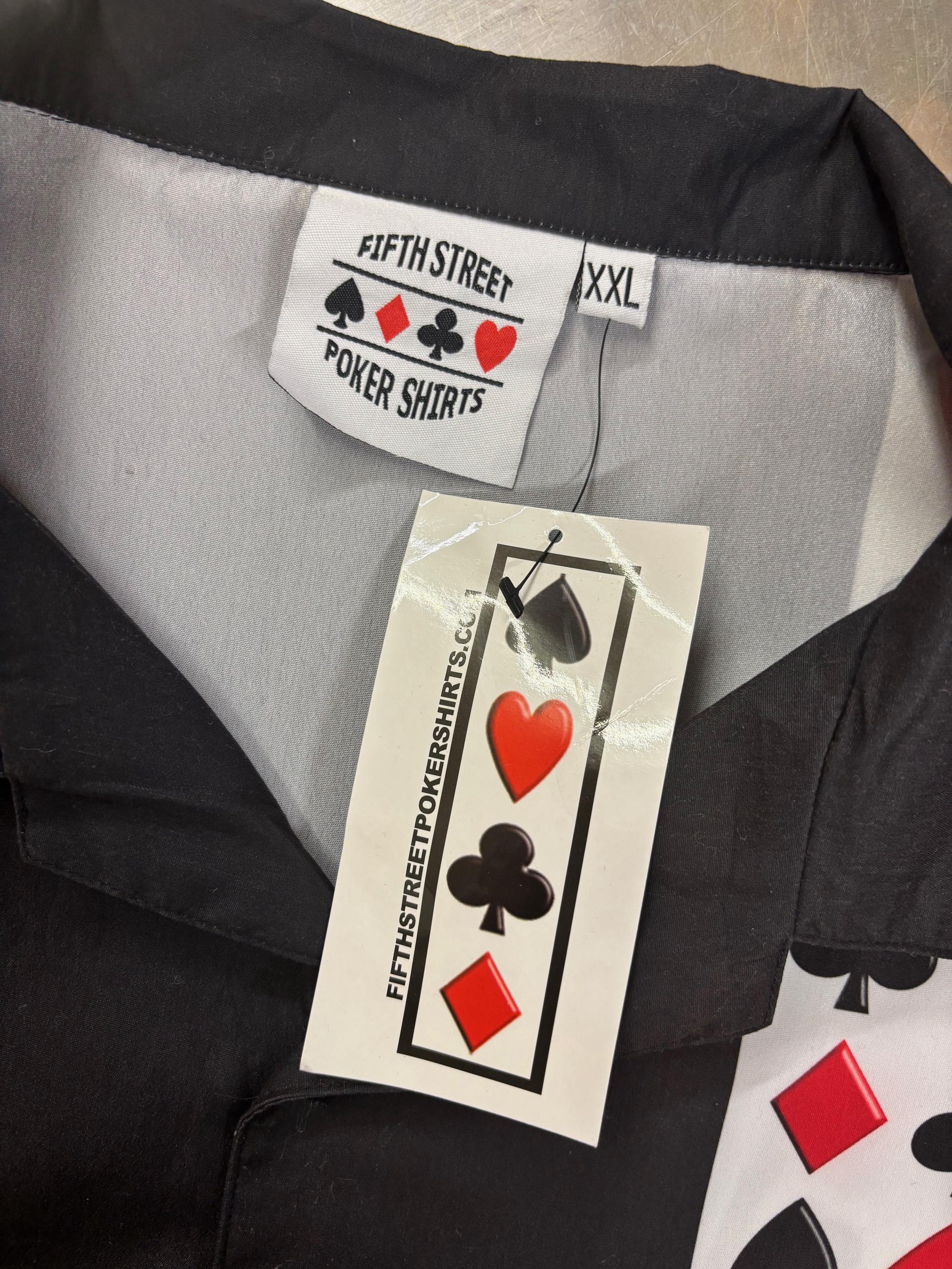 Vintage Poker Night Card Suits Button up Shirt Men XXL Fifth