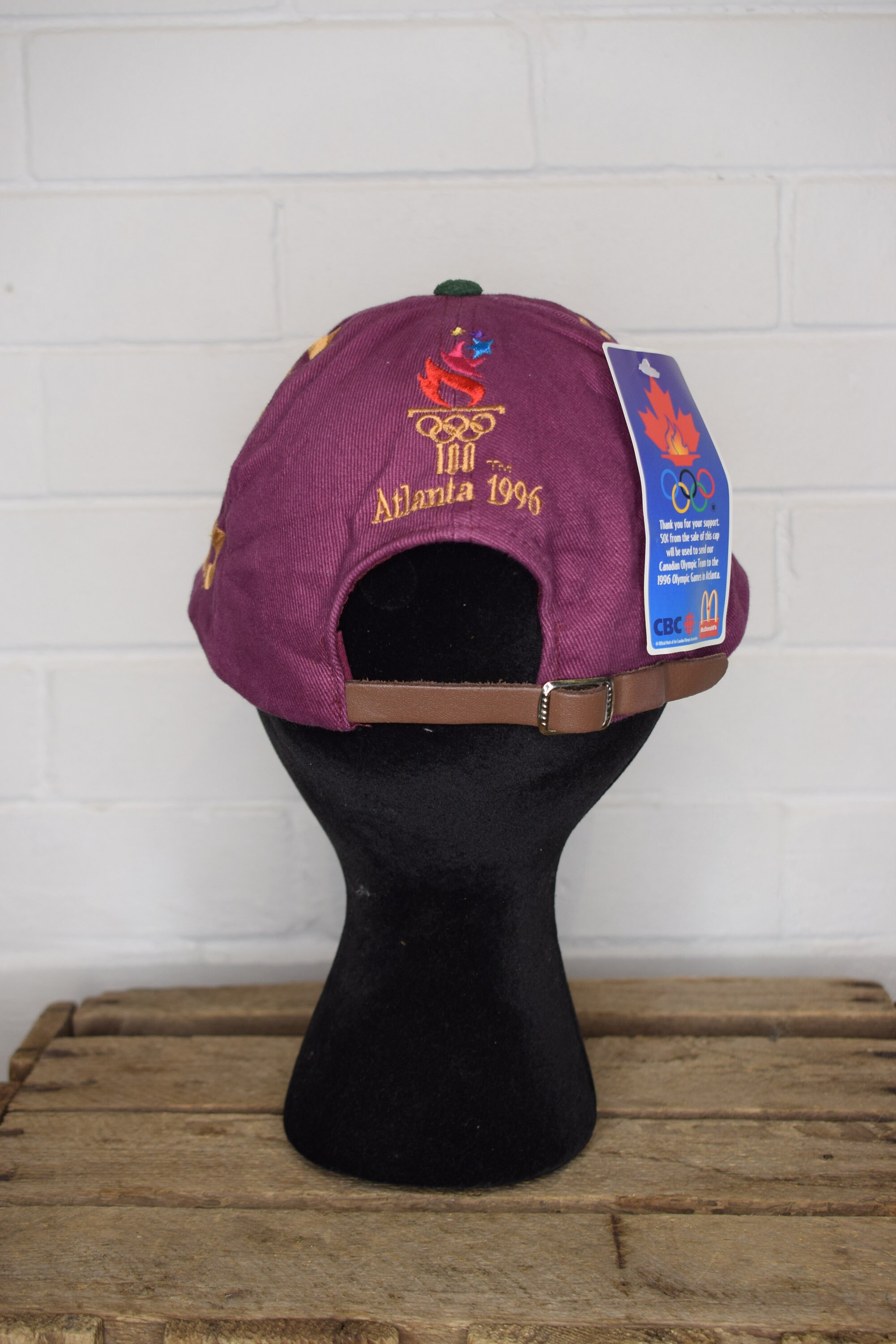 Buy Vintage Atlanta 1996 Olympics Team Canada Strap Back NWT Hat 