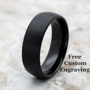 Tungsten Ring, Men's Tungsten Wedding Band, Men's Black Wedding Band, Black Tungsten Ring, Tungsten, Tungsten Band, Personalized Ring