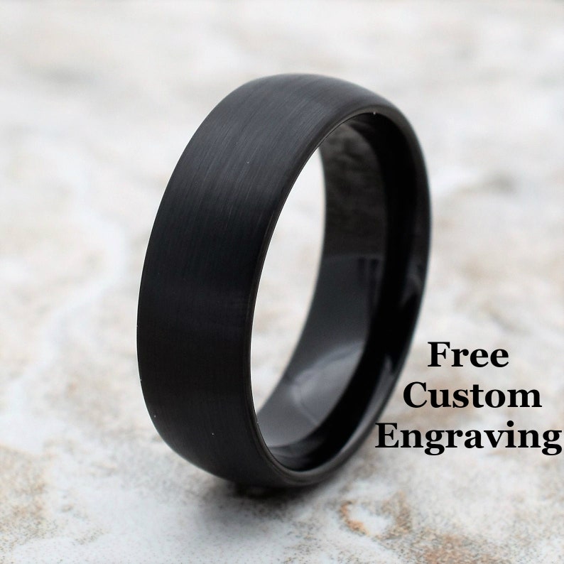 Tungsten Ring, Men's Tungsten Wedding Band, Men's Black Wedding Band, Black Tungsten Ring, Tungsten, Tungsten Band, Personalized Ring