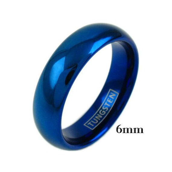 Tungsten ring with blue inside sale