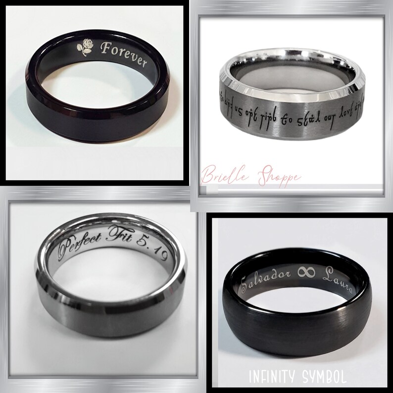 Tungsten Ring, Men's Tungsten Wedding Band, Men's Tungsten Ring, Tungsten Band, Tungsten, Men's Tungsten, Personalized Engraving, Men's Ring image 10