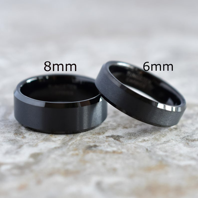 Tungsten Ring, Men's Tungsten Wedding Band, Men's Black Wedding Band, Black Tungsten Ring, Tungsten, Tungsten Band, Personalized Ring image 5