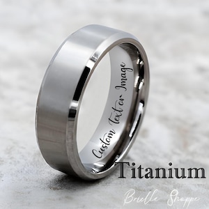 Titanium Ring, Titanium Band, Titanium Wedding Band, Men&#39;s Wedding Ring, Men&#39;s Ring, Titanium Wedding Ring, Personalized Ring, Titanium