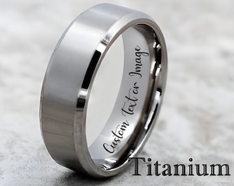 Titanium Ring, Titanium Band, Titanium Wedding Band, Men's Wedding Ring, Men's Ring, Titanium Wedding Ring, Personalized Ring
