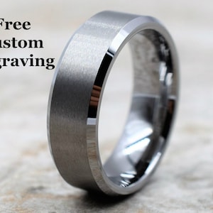 Tungsten Ring, Men's Tungsten Wedding Band, Men's Tungsten Ring, Tungsten Band, Tungsten, Men's Tungsten, Personalized Engraving, Men's Ring