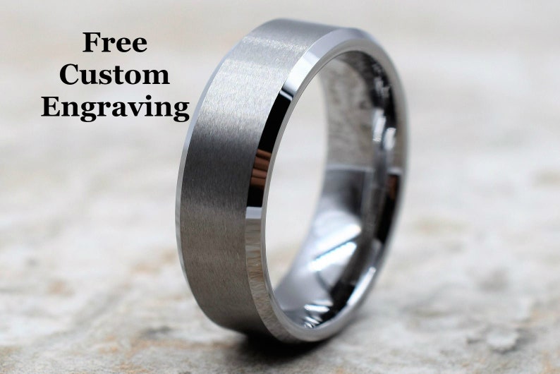 Tungsten Ring, Men's Tungsten Wedding Band, Men's Tungsten Ring, Tungsten Band, Tungsten, Men's Tungsten, Personalized Engraving, Men's Ring