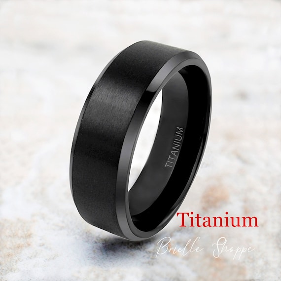 Anillo de titanio Anillo de titanio negro Banda de titanio Banda de titanio para hombres Anillo de titanio para hombres Anillo negro para hombres Anillo negro Anillo para hombres Etsy Mexico