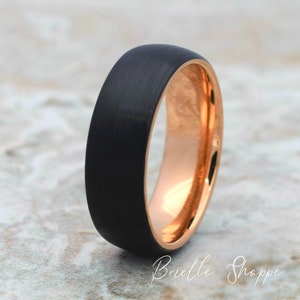 Tungsten Ring, Men's Tungsten Wedding Band, Men's Wedding Band, Black Tungsten Ring, Rose Gold Tungsten Ring, Rose Gold Tungsten Band, Ring