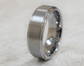 Men's Tungsten Ring, Tungsten Ring, Men's Tungsten Band, Tungsten Wedding Ring, Men's Ring, Tungsten, Silver Men's Ring, Personalized Ring