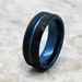 Tungsten Wedding Band, Men's Black Wedding Band, Black Tungsten Ring, Tungsten, Tungsten Band, Personalized Engraving, Blue Tungsten Ring 