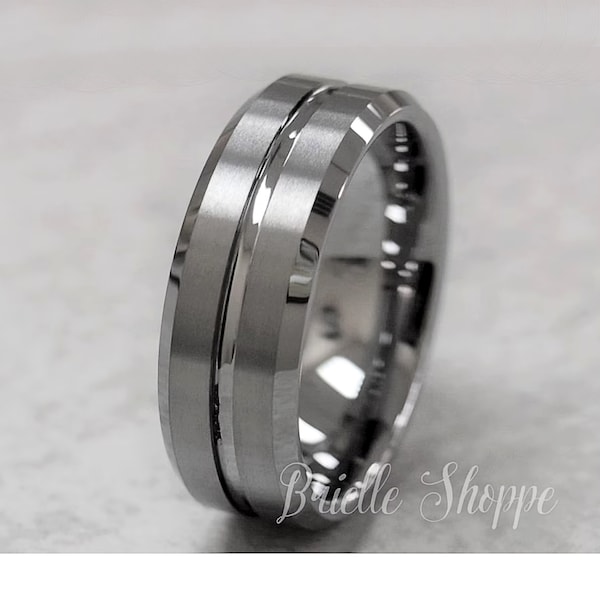 Men's Tungsten Ring, Tungsten Ring, Men's Tungsten Band, Tungsten Wedding Ring, Men's Ring, Tungsten, Silver Men's Ring, Personalized Ring