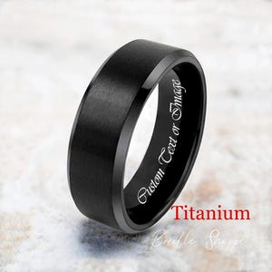 Titanium Ring, Black Titanium Ring, Titanium Band, Men&#39;s Titanium Band, Men&#39;s Titanium Ring, Men&#39;s Black Ring, Black Ring, Men&#39;s Ring,