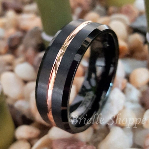 Tungsten Ring, Men's Tungsten Wedding Band, Men's Black Wedding Band, Black Tungsten Ring, Tungsten, Tungsten Band, Personalized Engraving