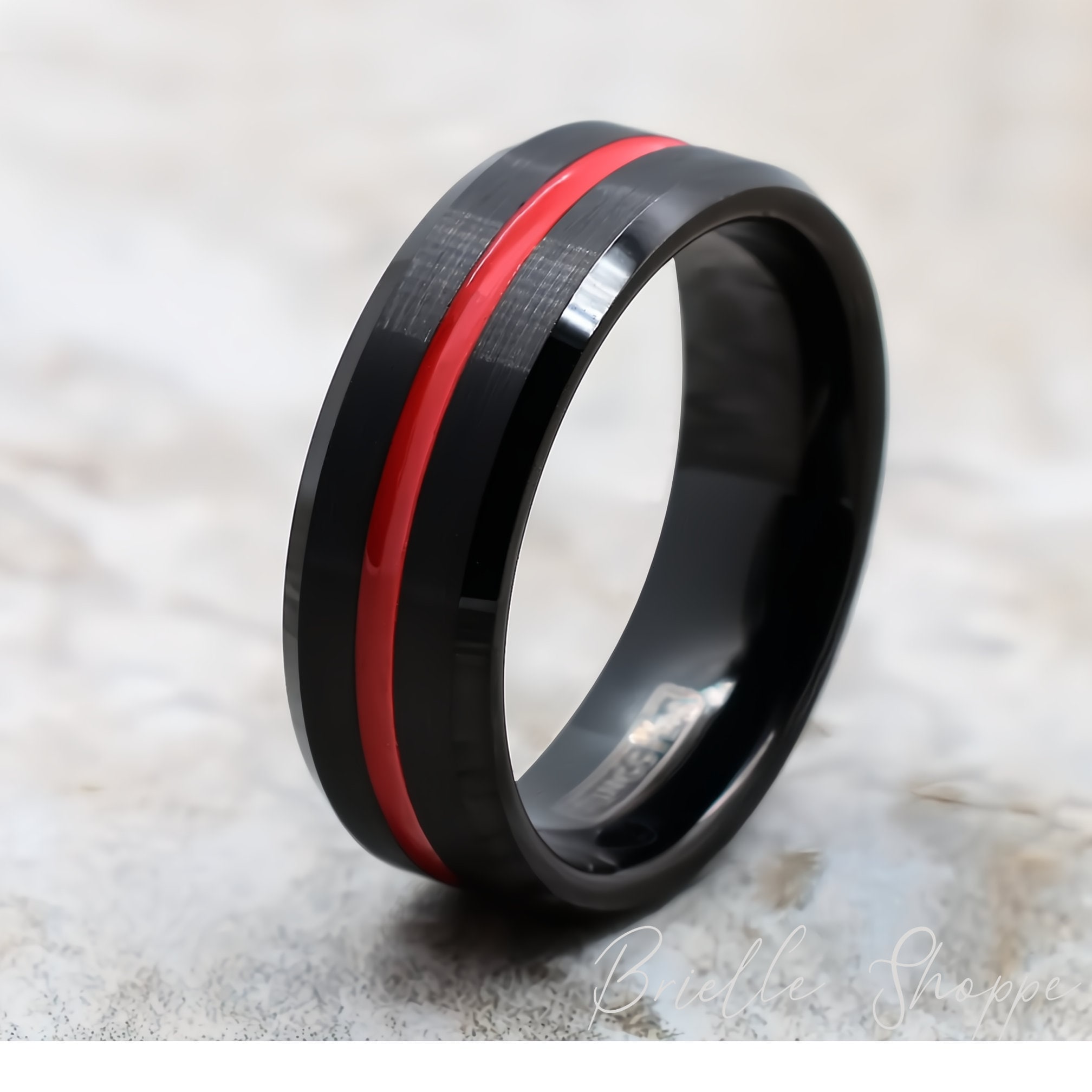 Black and Red Ring Etsy Canada